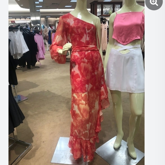 Gianni Bini Vibrant Pink One-Shoulder Dress - Picture 3 of 15